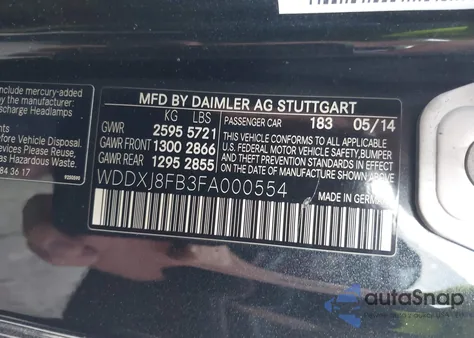 2015 Mercedes-Benz S 550 4Matic из США, поврежденный, VIN WDDXJ8FB3FA000554